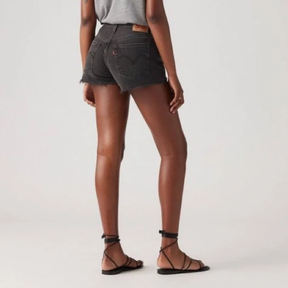 Levi's 501 Original Fit High-Rise Women's Jean Shorts Black Button Fly Size 28